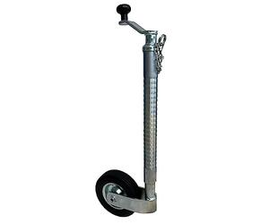 AB Tools 48mm Ribbed Jockey Wheel for Trailer SUPER HEAVY DUTY | Solid rubber tyre, steel wheel, ribbed slip prevention, 790-1040mm adjustable length, 350kg nose weight