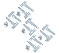 AB Tools 4In / 102mm Heavy Duty T Tee Hinges For Shed + Garden Gates Zinc Plated 10Pc