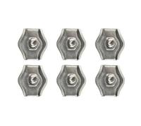 AB Tools 4mm Simplex Wire Rope / Cable Clamp Grips 6 Pack Zinc Plated