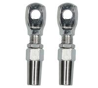 AB Tools 4mm Wire Cable Rope Eye Rigging Terminal Swageless Diy Fitting Stainless 2Pk