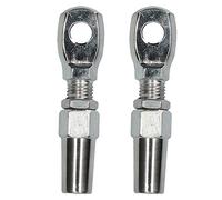 AB Tools 4mm Wire Cable Rope Eye Rigging Terminal Swageless DIY Fitting Stainless 2PK