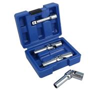 AB Tools 4pc Glow Plug Socket Set on Universal Joints 8mm 10mm and 12mm 3/8" Drive