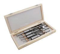 AB Tools 4Pc Mortice Drill Tool Set 6,10,13 & 16mm Chisels In Wood Box Woodworking