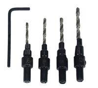 AB Tools 4Pc Screw Counter Sink 6 - 12 Gauge Drill Pilot Tapered Wood Bore Groove