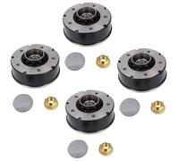 AB Tools 4Pk 200 X 50mm Brake Drums & Bearings For Ifor Williams Trailer 5 Stud 6.5" Pcd