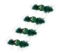 AB Tools 4Pk Cat Kitten Christmas Gift Magical Forest Feather Ball Festive Feline Play Toy