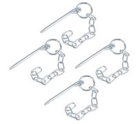 AB Tools 4Pk Round Cotter Pin Chain 6mm By 114mm For Trailer Tipper Tailgate Tailboard