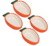 AB Tools 4Pk Small Animals Pet Carrot Shaped Bowls For Nibbles Food 5.3"