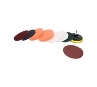 AB Tools 5" 12Pc Buffing And Sanding Kit For Electric Drills M14 Arbor Hook + Loop Pads