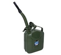 AB Tools 5 Litres Metal Fuel Jerry Can Holder Storage Container + Flexible Fuel Spout Pourer