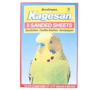 AB Tools 5 Sanded Sheets Sandpaper Cage Lining Budgies Caged Birds 28X43Cm