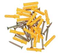 AB Tools 5 X 40mm Countersunk Screws And Wall Raw Plugs For Wood Concrete Brick 40Pc