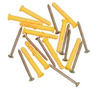 AB Tools 5 X 60mm Countersunk Screws And Wall Raw Plugs For Wood Concrete Brick 20Pc