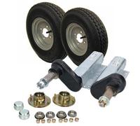 AB Tools 500Kg Trailer Suspension Units Hub Bearing 4"pcd 4 Stud Wheel Tyre 400X8" 4Ply