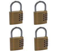 AB Tools 50mm Brass Combination Padlock Lock Security Shed Garage Door Luggage 4Pc