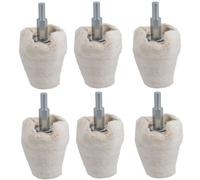 AB Tools 50mm Goblet Shaped Polishing Buffing Cleaning Mop Cotton Material 6mm Arbor 6Pc