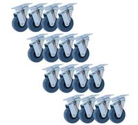 AB Tools 50mm Heavy Duty Swivel Castor Wheels Trolley Furniture Rubber Wheel 16Pc