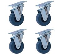 AB Tools 50mm Heavy Duty Swivel Castor Wheels Trolley Furniture Rubber Wheel 4Pc