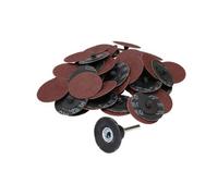 AB Tools 50mm Quick Change Rubber Backing Pad Adapter + 50Pc 80 Grit Sanding Pads