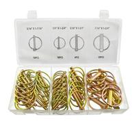 AB Tools 50Pc Lynch Pin ( Linchpin ) Locking Pin Clip Assortment Set For Trailers Ast49