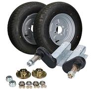 AB Tools 550kg Galvanised Trailer Suspension Units & 10" Wheels & Tyres Kit 4" PCD Hubs