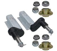 AB Tools 550Kg Trailer Suspension Units Extended Stub Axles With 4In Pcd Hubs Pair