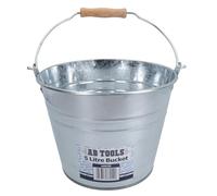 AB Tools 5L Galvanised Steel Metal Bucket Pail Water Coal Fire Greenhouse Garden Plants