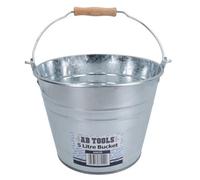AB Tools 5L Galvanised Steel Metal Bucket Pail Water Coal Fire Greenhouse Garden Plants