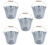 AB Tools 5L Galvanised Steel Metal Bucket Pail Water Coal Greenhouse Garden Plants 5Pk