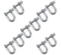 AB Tools 5mm Galvanised Steel Dee D Shackle Chain Link Fastener Rigging Shackles 10Pc