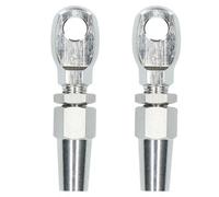 AB Tools 5mm Wire Cable Rope Eye Rigging Terminal Swageless Diy Fitting Stainless 2 Pk