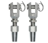AB Tools 5mm Wire Cable Rope Jaw Rigging Terminal Swageless Diy Fitting Stainless 2 Pk