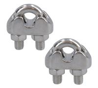 AB Tools 5mm Wire Rope / Cable Grip / Clamp Stainless Steel 316 Marine Grade 2 Pack Dk46