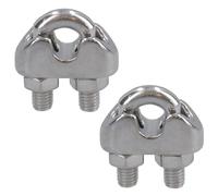 AB Tools 5mm Wire Rope/Cable Grip/Clamp Stainless Steel 316 Marine Grade 2 Pack DK46