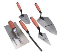 AB Tools 5Pc Builders Brick Block Laying Trowel Set Bucket Gauging Pointing Jointing