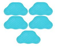AB Tools 5PK Blue Interactive Dog Slow Lick Mat With Suction Cups Food Accessories