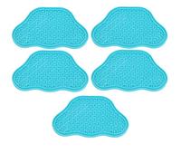 AB Tools 5Pk Blue Interactive Dog Slow Lick Mat With Suction Cups Food Accessories