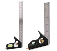 AB Tools 6" And 12" Engineers Square Adjustable Combination Set Square And Spirit Level 2Pc
