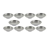 AB Tools 6" Magnetic Circular Round Parts Tray Dish Storage Holder Stainless Steel 10Pk