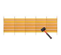 AB Tools 6 Pole Windbreak Beach Shelter 1.2m by 3.7m Screen Privacy Yellow Stripe