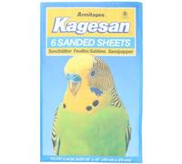 AB Tools 6 Sanded Sheets Sandpaper Cage Lining Budgies Caged Birds 25x40cm