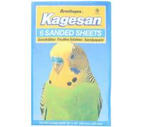 AB Tools 6 Sanded Sheets Sandpaper Cage Lining Budgies Caged Birds 25X40Cm