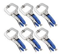 AB Tools 6" Welding Locking C Clamps Adjustable Fastener With Quick Release Grip 6 Pack
