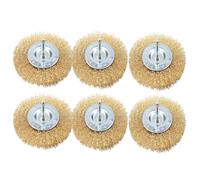 AB Tools 6 X 100mm Wide Flat Steel Wire Brush For Drills Brass Coated Rust Paint Remover