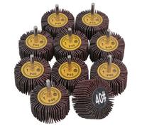 AB Tools 60mm 40 Grit Abrasive Flap Wheel Discs Sanding Rust Removal 6mm Shank 10Pc