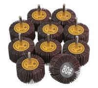 AB Tools 60mm 80 Grit Abrasive Flap Wheel Discs Sanding Rust Removal 6mm Shank 10Pc