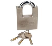 AB Tools 60mm Security Padlock Shed Gate Lock 3 Keys 35mm Shank Brass Core Security