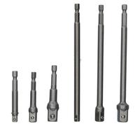AB Tools 65mm + 150mm Socket Adapter Adaptor Hex Extension Set 1/4" 3/8" 1/2" 6Pc