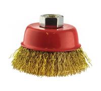 AB Tools 65mm Wire Cup Brush Wheel For Angle Grinder Crimped Brass Coated Removal