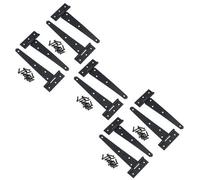 AB Tools 6In / 152mm Heavy Duty T Tee Hinges For Shed + Garden Gates Black Finish 10Pc